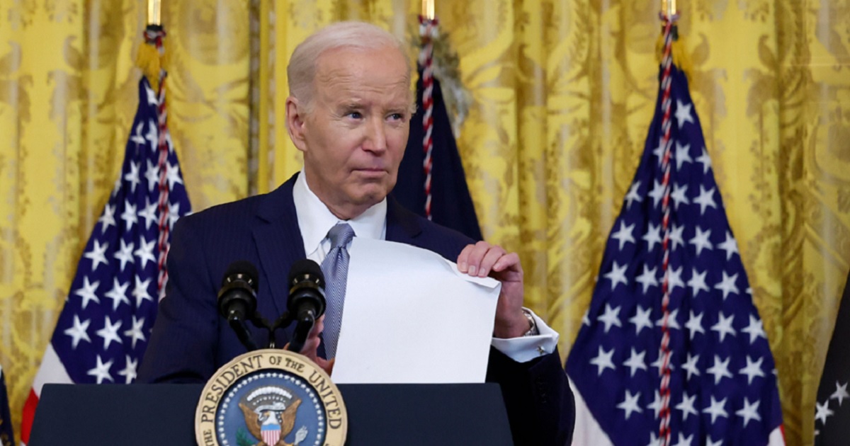 President Joe Biden is pictured speaking at the White House on Friday.