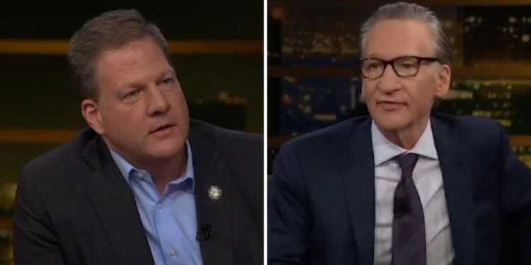 New Hampshire Gov. Chris Sununu, left, appears on "Real Time with Bill Maher" on Friday.