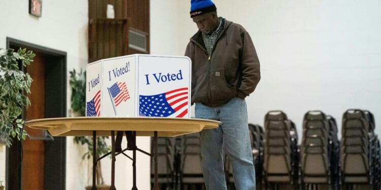 A man votes at a polling location in West Columbia, South Carolina, on Feb. 3.