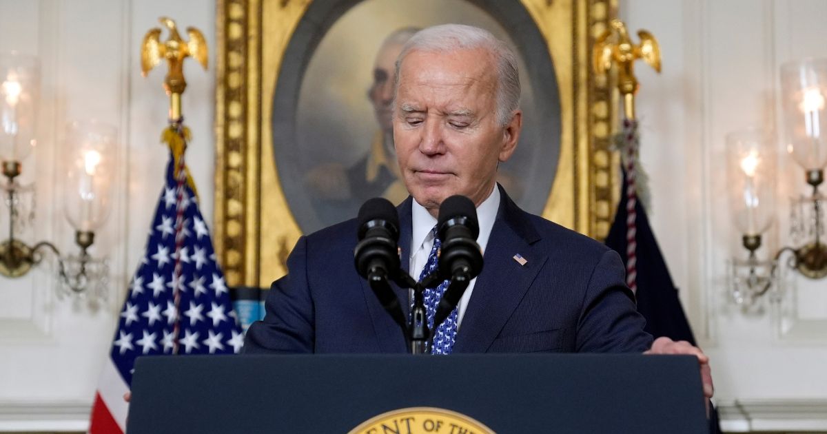 Joe Biden speaking in the White House