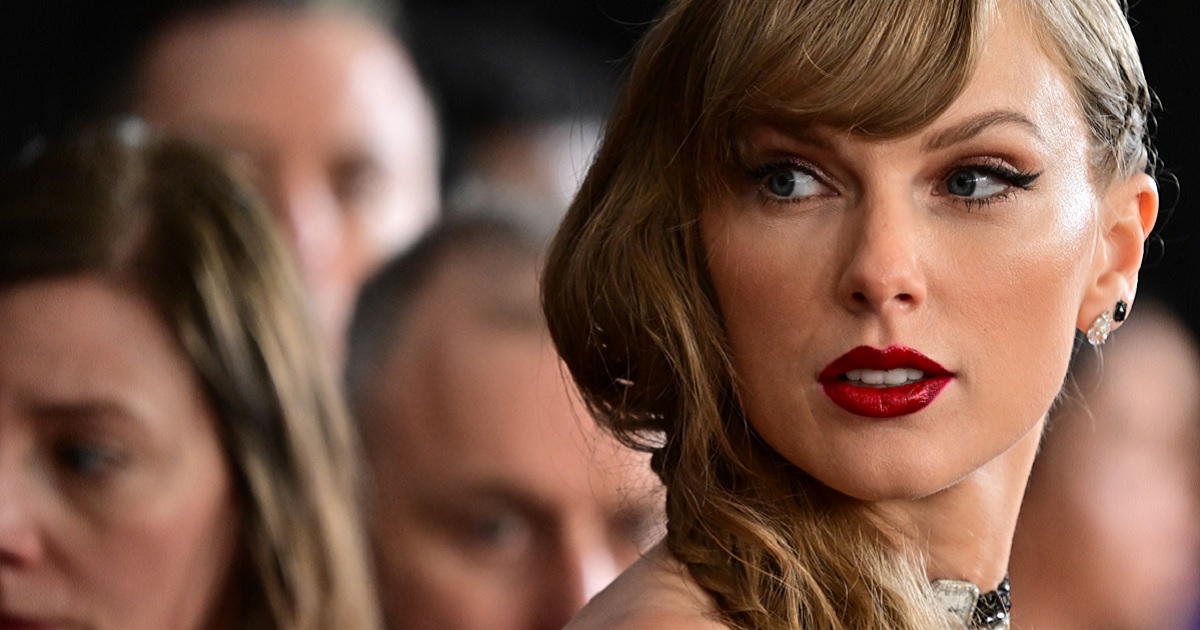 Pop star Taylor Swift arrives for the 66th Annual Grammy Awards at the Crypto.com Arena in Los Angeles on Sunday.