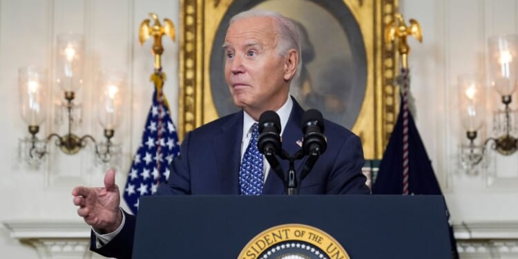 President Biden speaking in the White House