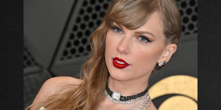 Taylor Swift arrives for the 66th Annual Grammy Awards in Los Angeles on Feb. 4.