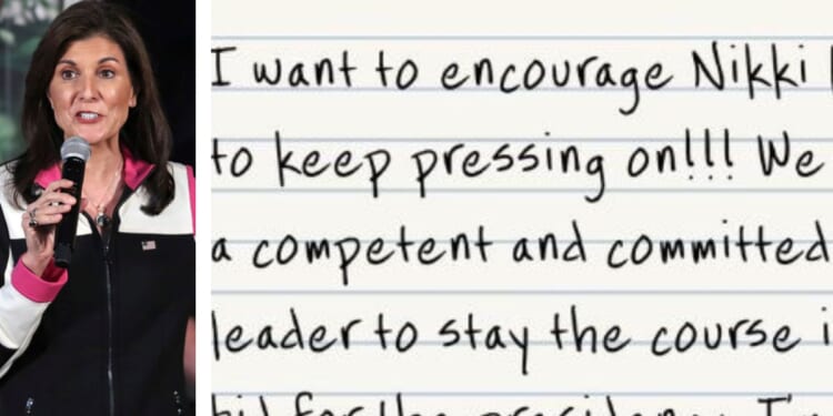 Republican presidential candidate former UN Ambassador Nikki Haley, and a letter of support posted to X that some find questionable.