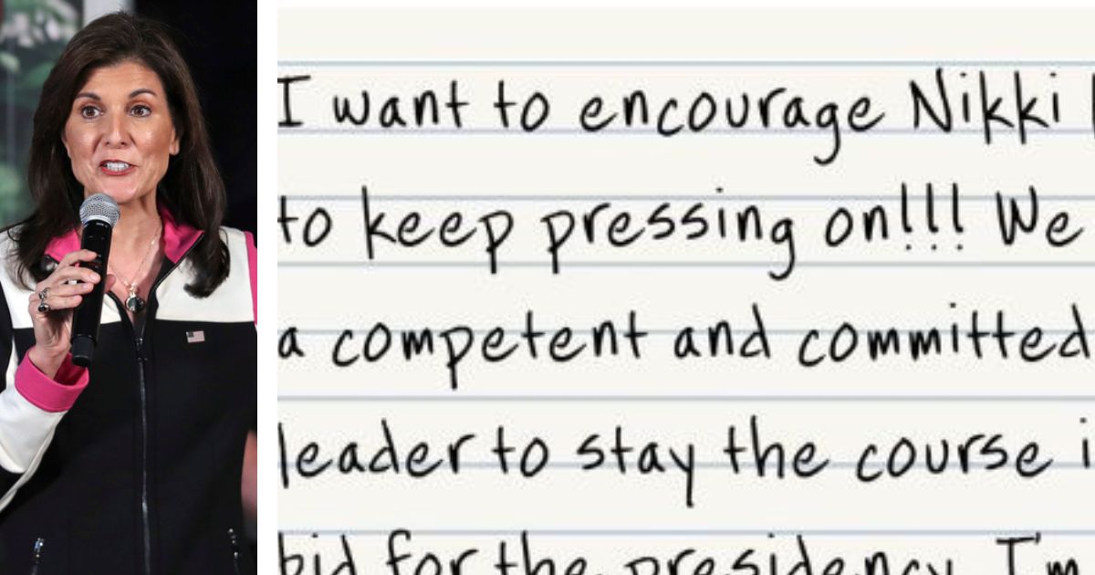 Republican presidential candidate former UN Ambassador Nikki Haley, and a letter of support posted to X that some find questionable.