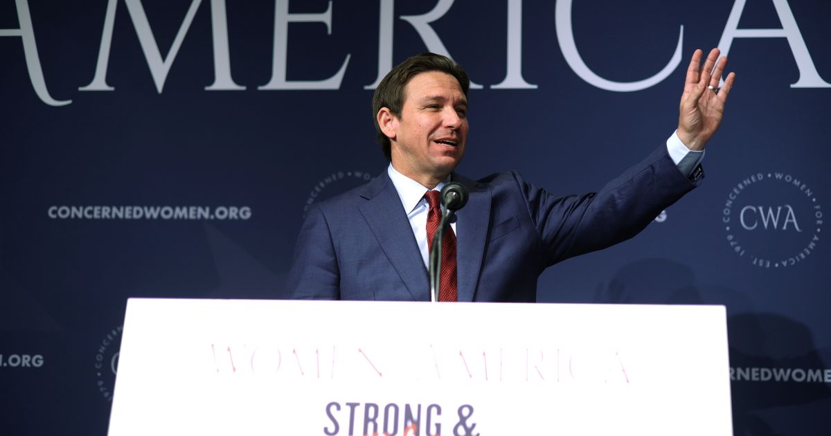 Florida Gov. Ron DeSantis waves as he addresses the Concerned Women for America Legislative Action Committee on Sept. 15 in Washington, D.C.