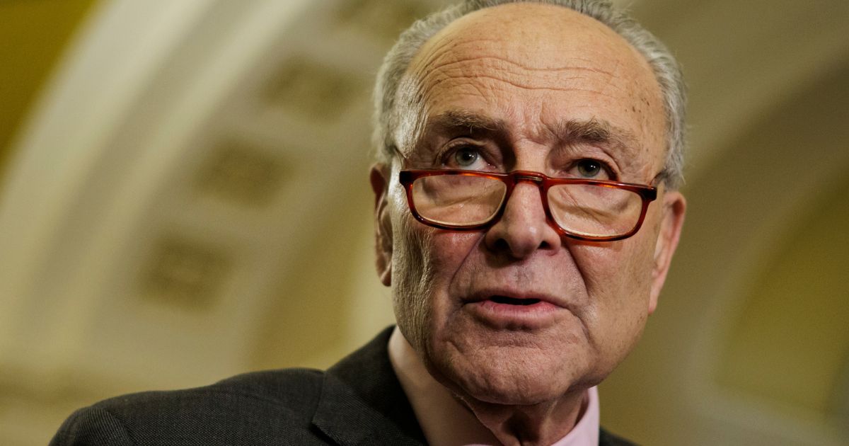 Senate Majority Leader Chuck Schumer speaks during a news conference in Washington, D.C., on Jan. 23.