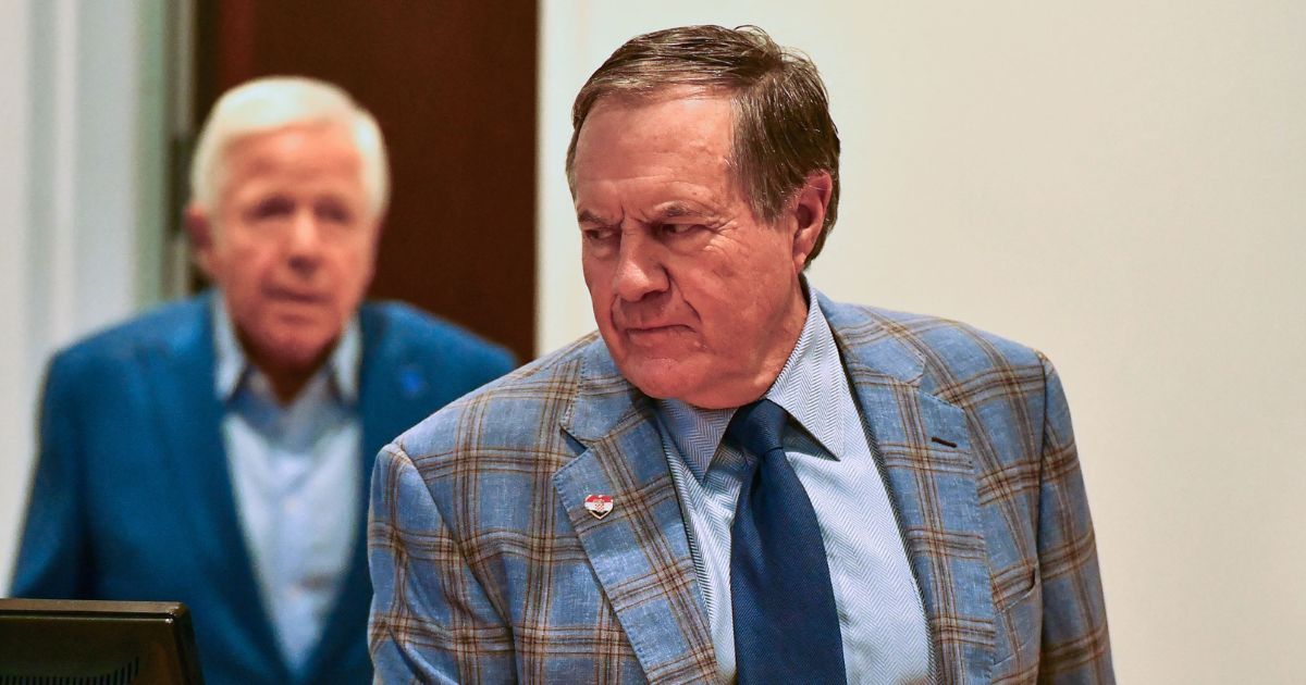 Bill Belichick arrives to announce he is leaving the New England Patriots during a news conference at Gillette Stadium in Foxborough, Massachusetts, on Jan. 11.