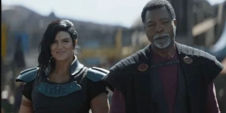 Actress Gina Carano posted a touching social-media tribute to Carl Weathers, who died Thursday.