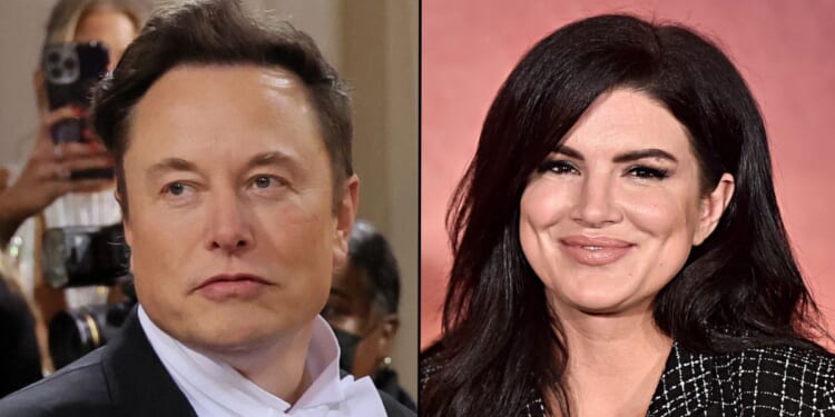 (L) Elon Musk attends The 2022 Met Gala Celebrating "In America: An Anthology of Fashion" at The Metropolitan Museum of Art on May 2, 2022 in New York City. (R) Actor Gina Carano of Lucasfilm's "The Mandalorian" at the Disney+ Global Press Day on October 19, 2019 in Los Angeles, California.