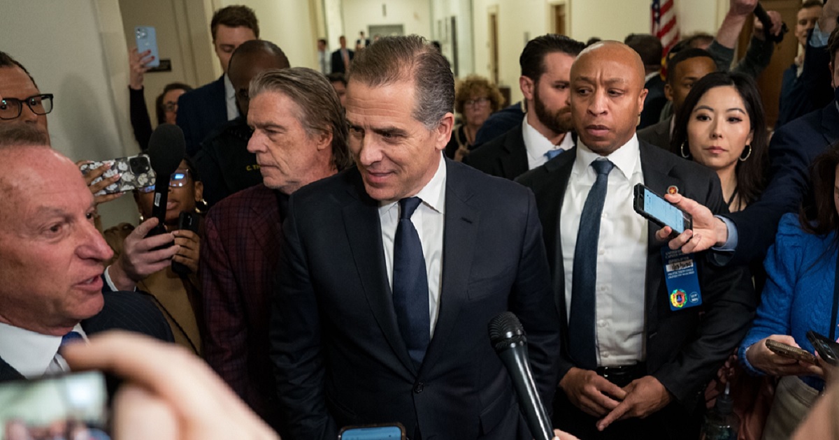 Hunter Biden, son of President Joe Biden, is pictured in a Jan. 10 file photo speaking to reporters at the Capitol after leaving a House Oversight Committee meeting.