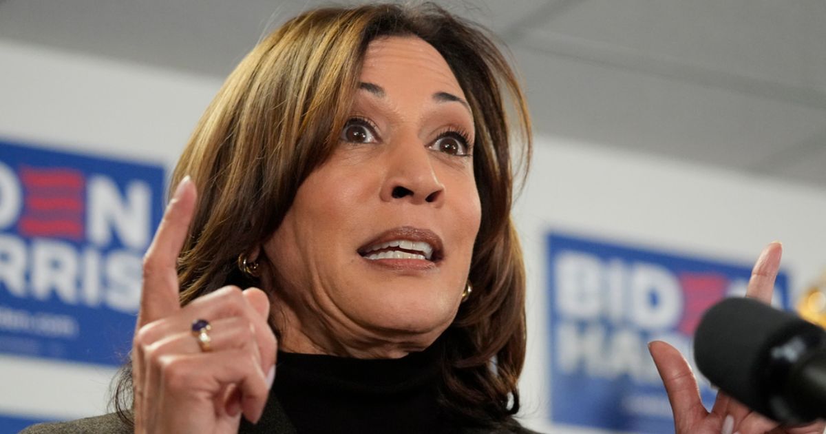 Vice President Kamala Harris speaks Saturday at the campaign headquarters of President Joe Biden in Wilmington, Delaware.