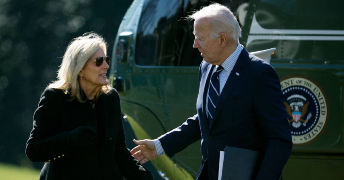 President Joe Biden and first lady Jill Biden return to the White House on Feb. 19 after spending the weekend in Delaware.