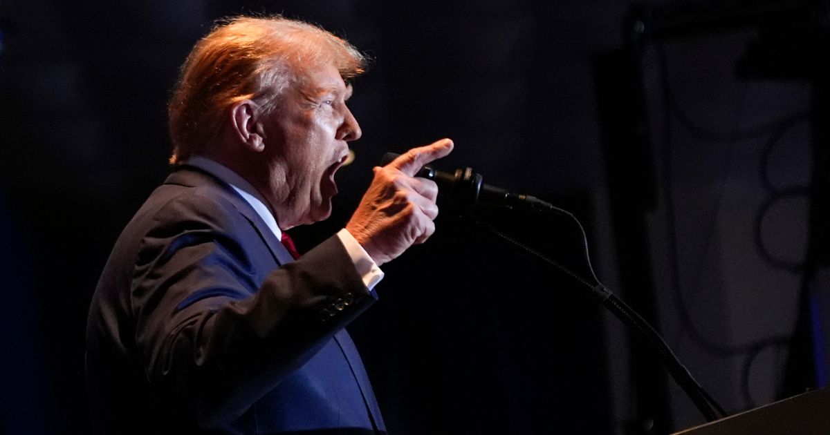 Donald Trump speaking at a primary election night party at the South Carolina State Fairgrounds in Columbia