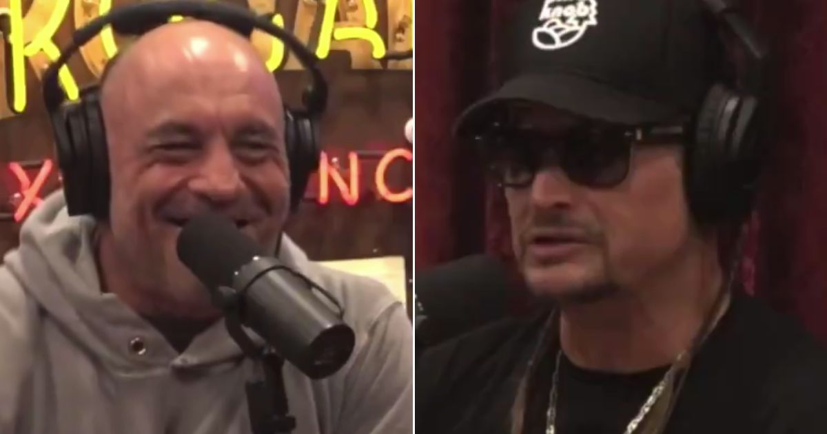 Podcaster Joe Rogan, left, revisited the Bud Light boycott with Kid Rock, right.