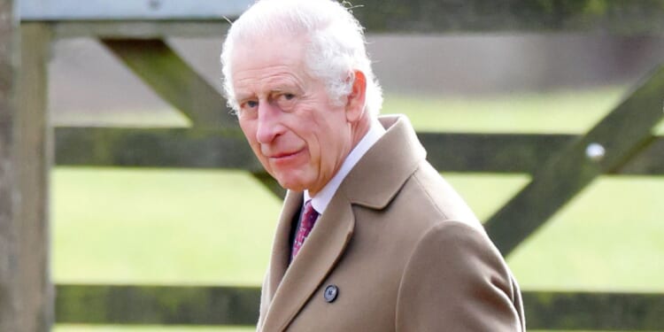 King Charles III attends the Sunday service at the Church of St Mary Magdalene in Sandringham, England, on Sunday. King Charles was diagnosed with cancer after another medical procedure on Jan. 29 and began treatment on Monday.