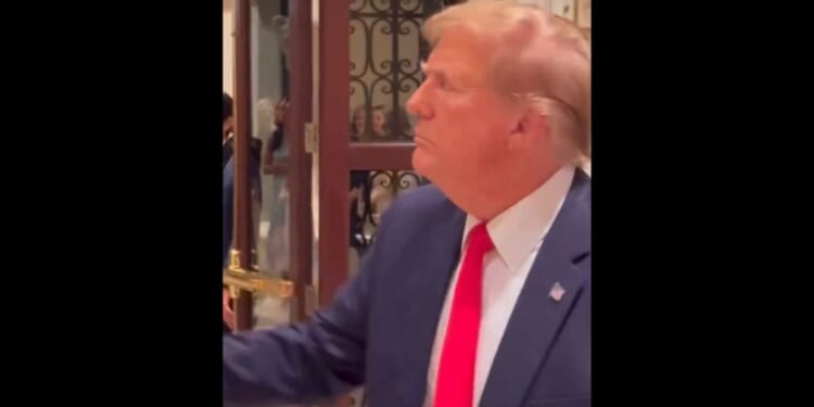 Left-wing commentator Ed Krassenstein shared a clip of former President Donald Trump supposedly shoving someone.