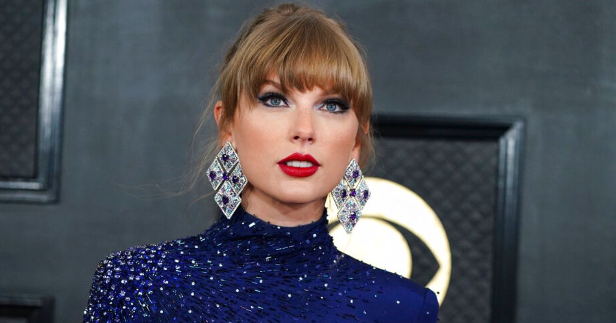 Taylor Swift arrives at the 65th annual Grammy Awards Feb. 5, 2023, in Los Angeles.