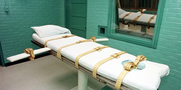 The "death chamber" at the Texas Department of Criminal Justice Huntsville Unit in Hunstville, Texas, is where inmates on death row will receive a lethal injection.