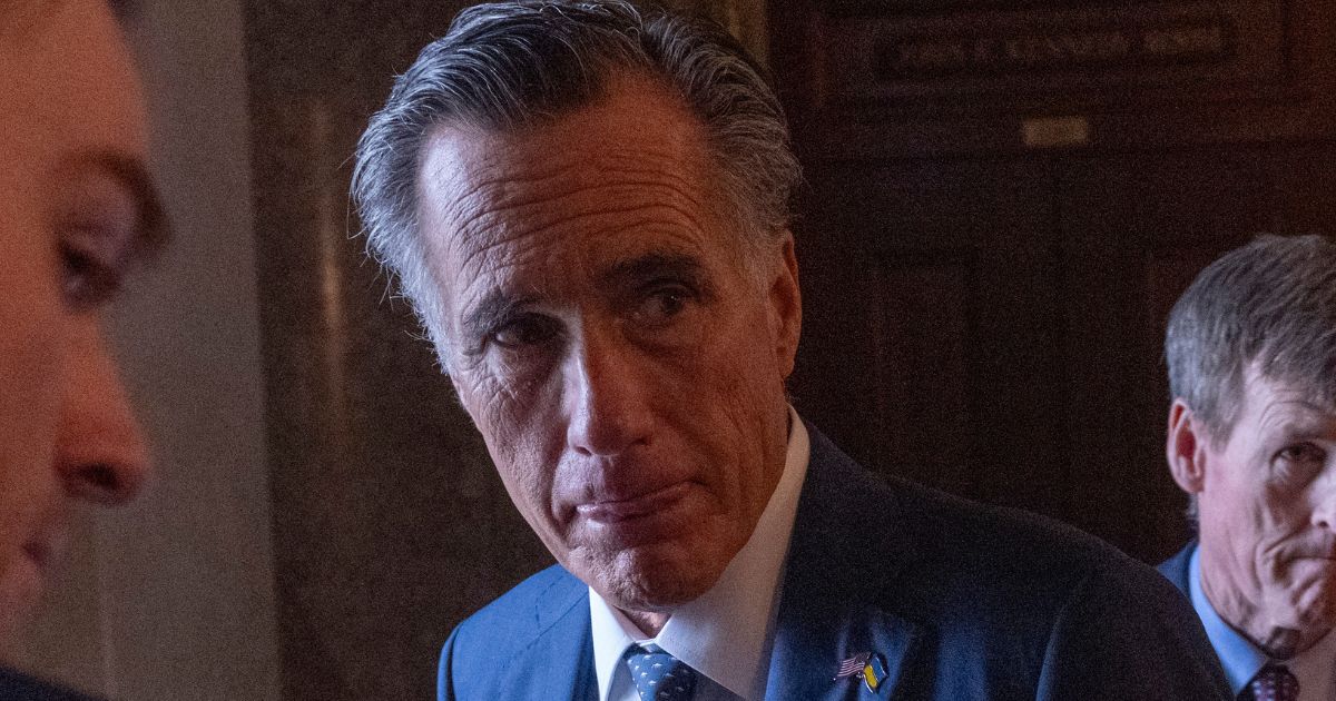 Sen. Mitt Romney speaks to reporters at the U.S. Capitol in Washington, D.C., on Sunday.