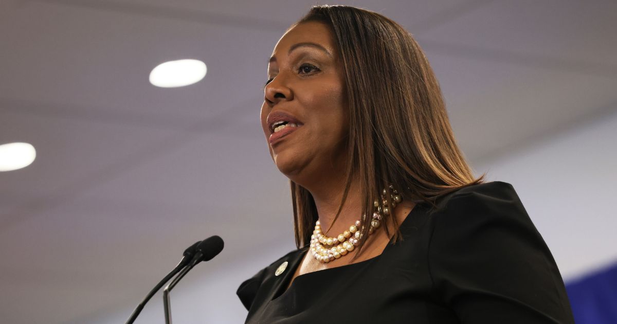 Attorney General Letitia James speaks during a press conference following a verdict against former U.S. President Donald Trump in a civil fraud trial on Feb.16 in New York City.