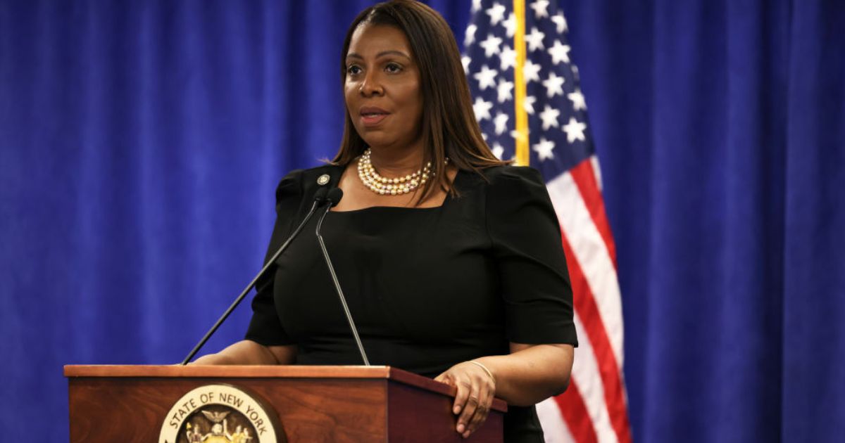 New York Attorney General Letitia James speaks during a news conference following a verdict against former U.S. President Donald Trump in a civil fraud trial on Feb. 16, in New York City.