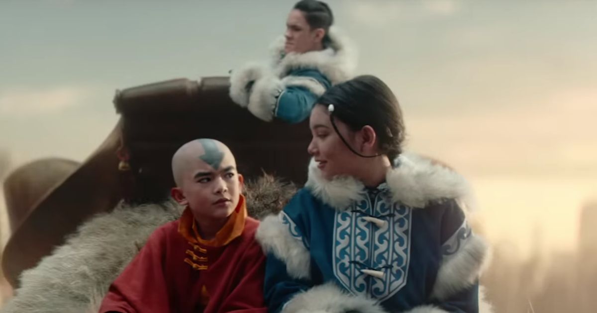 This YouTube screen shot depicts a scene from Netflix's "Avatar: The Last Airbender" show.