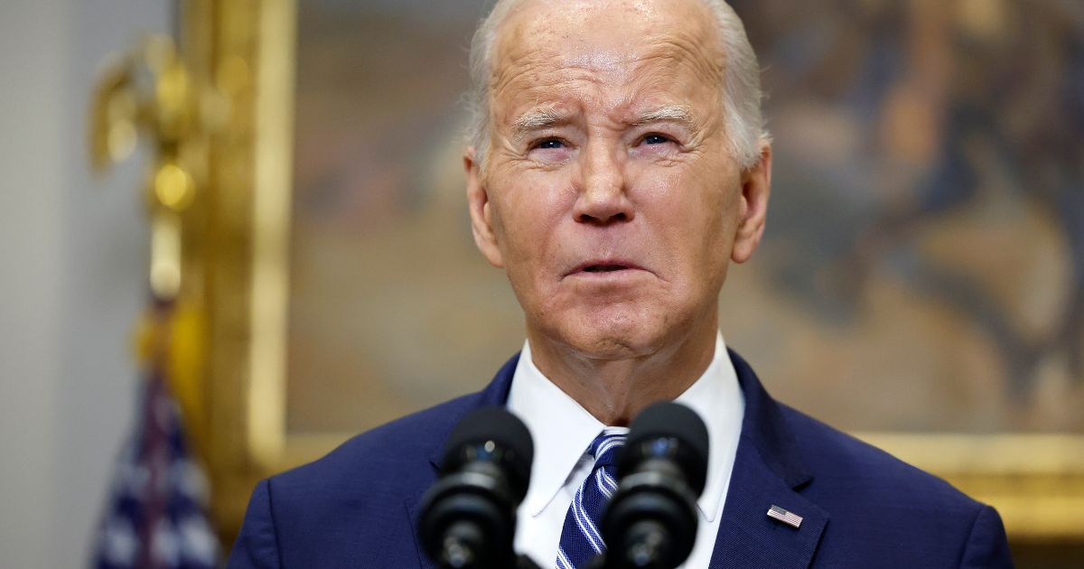 President Joe Biden delivers remarks from the Roosevelt Room of the White House on Friday in Washington, D.C.