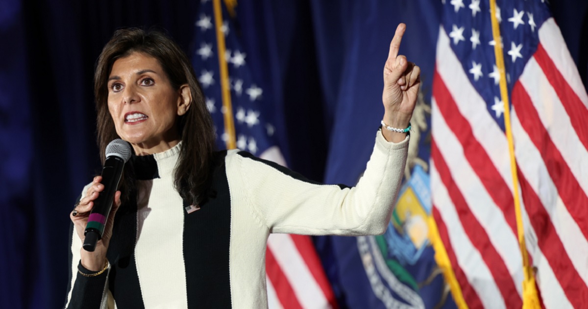 Republican presidential contender Nikki Haley speaks Sunday during a campaign event at the Detroit Marriott Troy in Troy, Michigan.