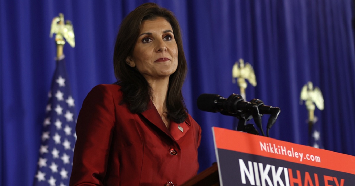 Former South Carolina Gov. Nikki Haley speaks during her primary election night gathering in Charleston, South Carolina.