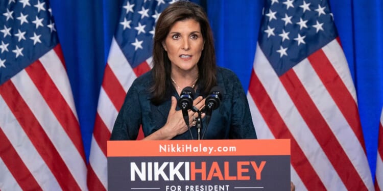 Nikki Haley speaks at a campaign event at Clemson University at Greenville on Tuesday in Greenville, South Carolina.