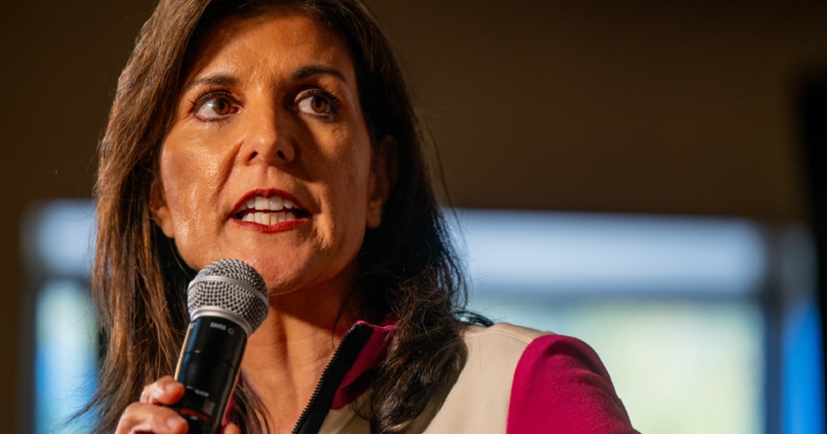 Republican presidential contender Nikki Haley, pictured campaigning in a Columbia, South Carolina, restaurant on Thursday.