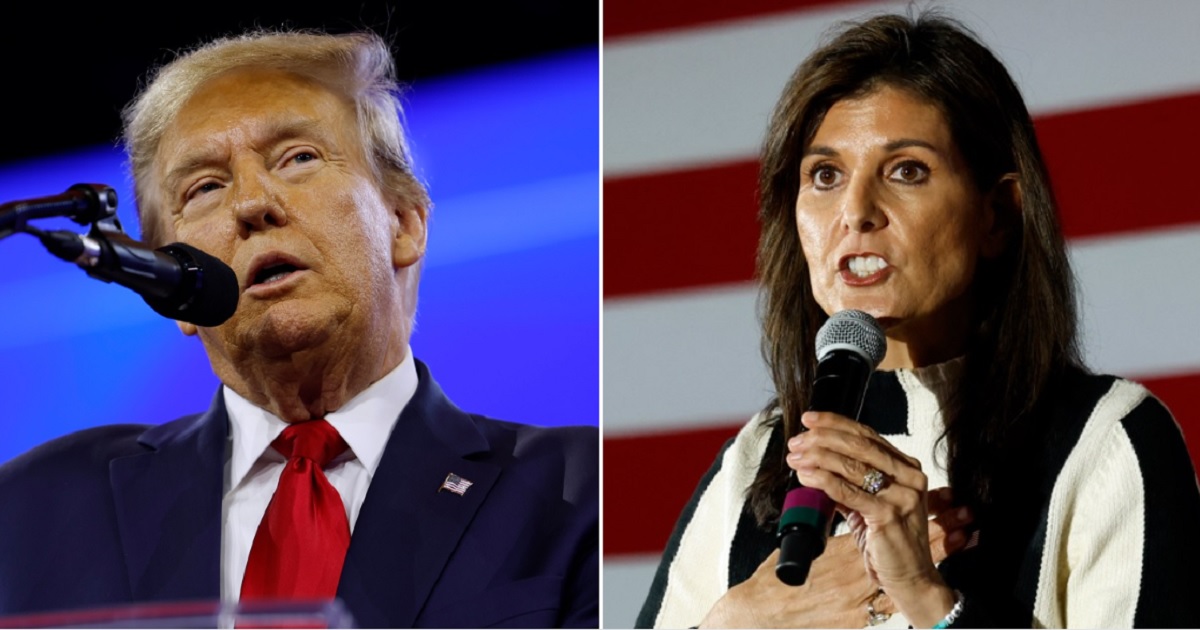 Former President Donald Trump, left; former United Nations Ambassador Nikki Haley, right.