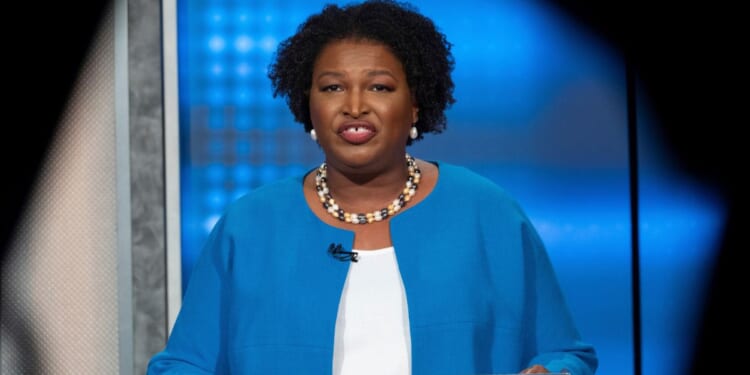 Stacey Abrams during a debate