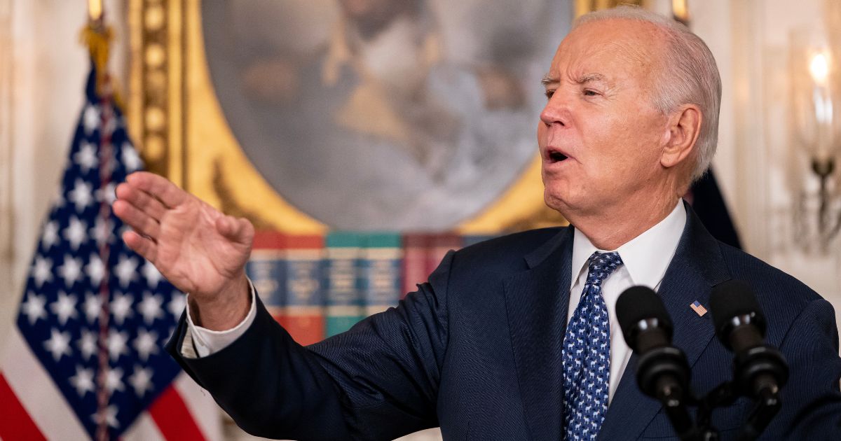 President Joe Biden speaks in the Diplomatic Reception Room of the White House in Washington on Thursday.