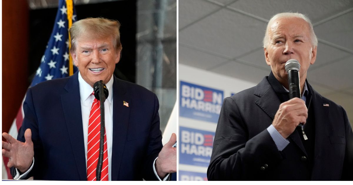 Former President Donald Trump, left, and President Joe Biden.