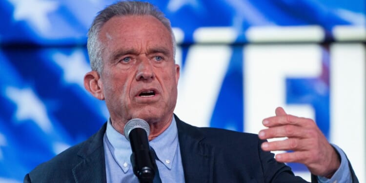 Independent presidential candidate Robert F. Kennedy Jr speaks at a campaign rally in Phoenix, Arizona, on Dec. 20.