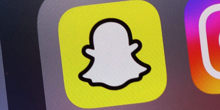 The Snapchat app icon is pictured on Monday.