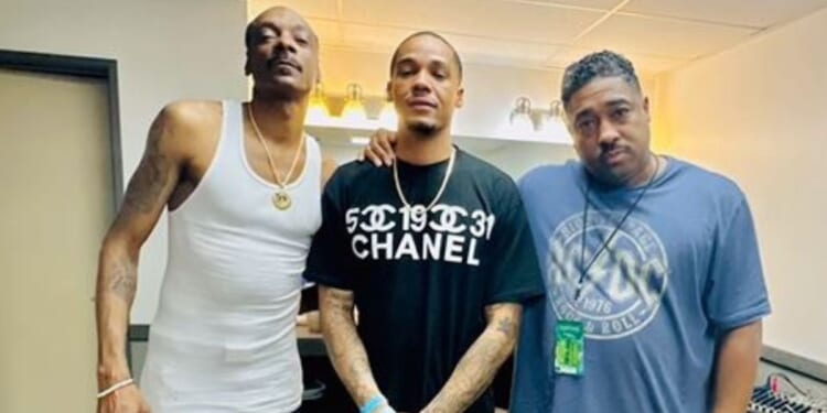 Hip-hop star Snoop Dogg (left) reported Friday on Instagram that his brother, Bing Worthington, (right) has died. The man in the middle is unidentified.