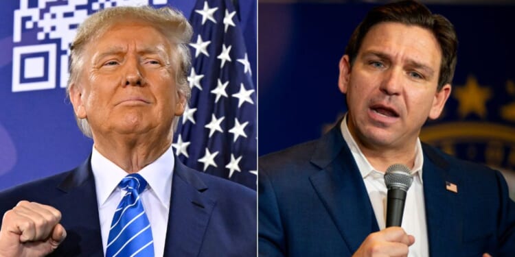 Bill Mitchell, who strongly supported Florida Gov. Ron DeSantis', right, run for president in the Republican primary, recently posted an endorsement for former President Donald Trump, left, on X, even though he had spoken out against him in the past.