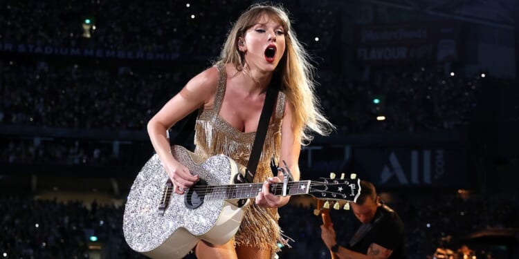 Taylor Swift performs at Accor Stadium in Sydney on Friday.