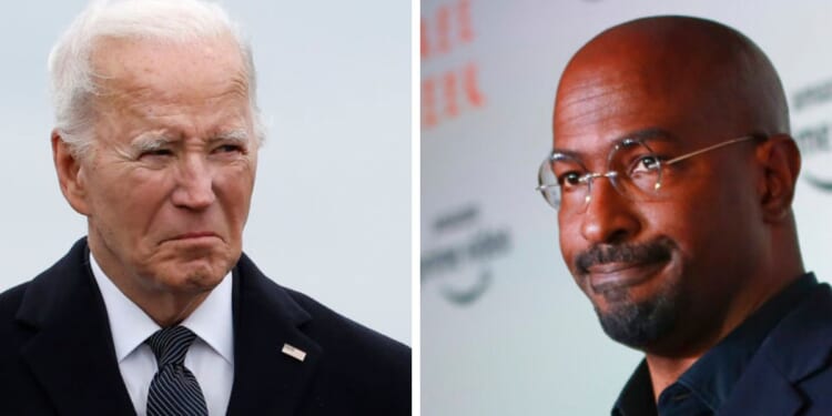 President Joe Biden, left, and CNN political contributor Van Jones.