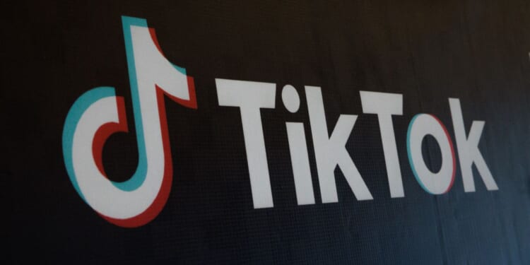 The logo of the social media app TikTok displayed at the launch of the Buy Local Campaign.