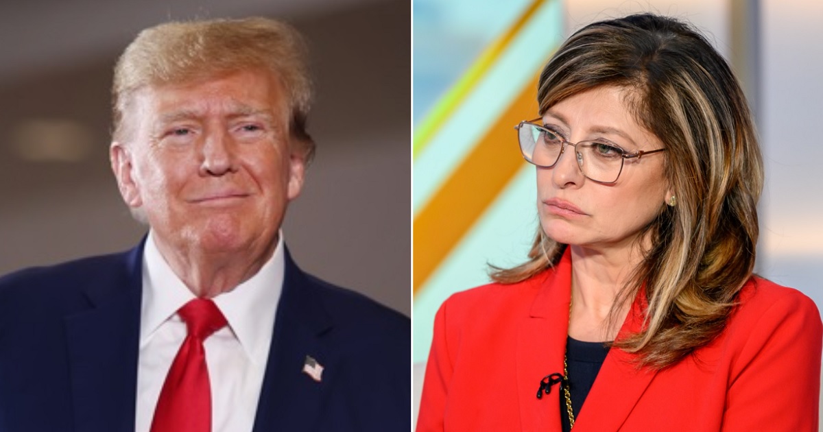 Former President Donald Trump, left; Fox News' Maria Bartiromo, right.