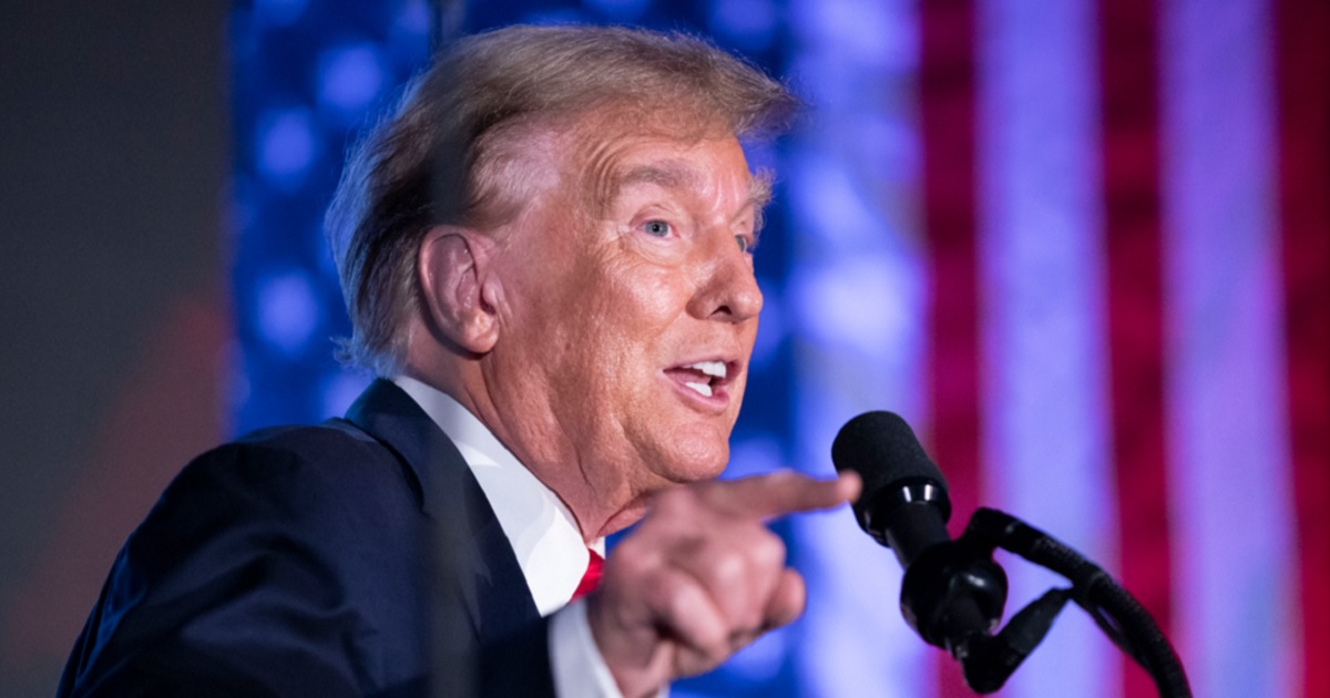 Former President Donald Trump is pictured speaking Thursday in Columbia, South Carolina, prior to the South Carolina primary Saturday.