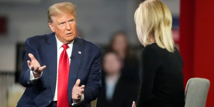 Donald Trump speaking Laura Ingraham at a town hall event