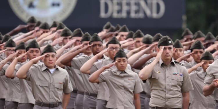 U.S. Army trainees attend their graduation ceremony during basic training at Fort Jackson in Columbia, South Carolina, on Sept. 29, 2022.