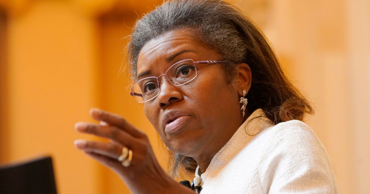 Virginia Lt. Gov. Winsome Sears presides over the Senate during the session at the Capitol in Richmond, Virginia, on Feb. 8, 2022.