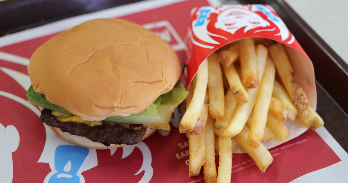 a Wendy's burger and fries