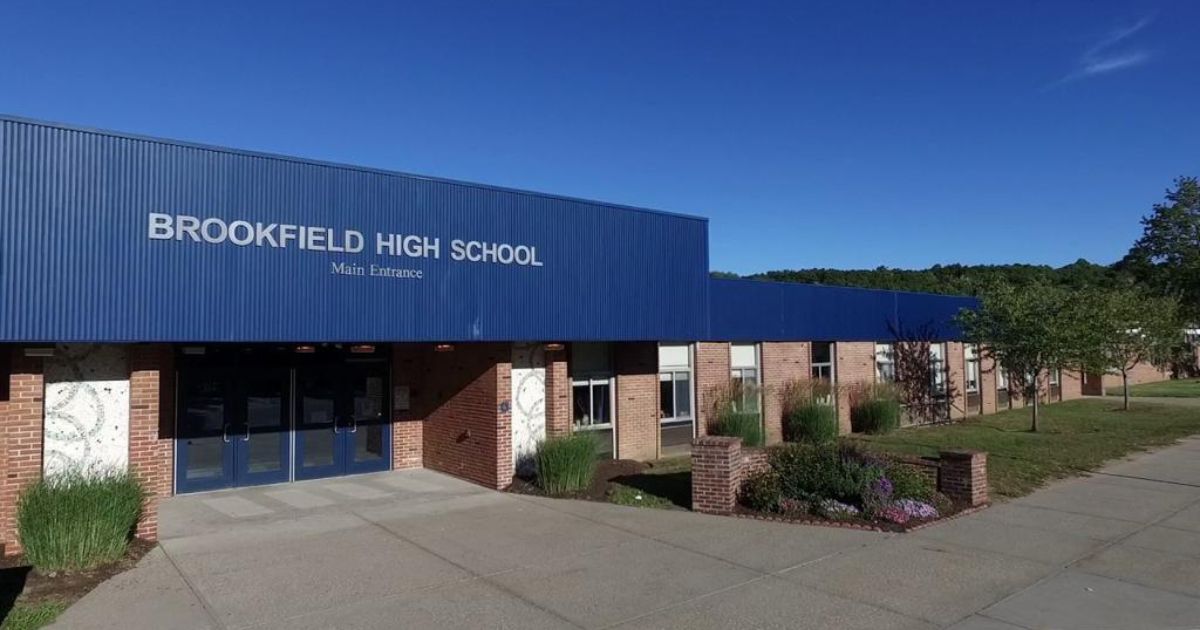 A tampon dispenser in the boys' bathroom at Brookfield High School in Connecticut was vandalized on Jan. 24.